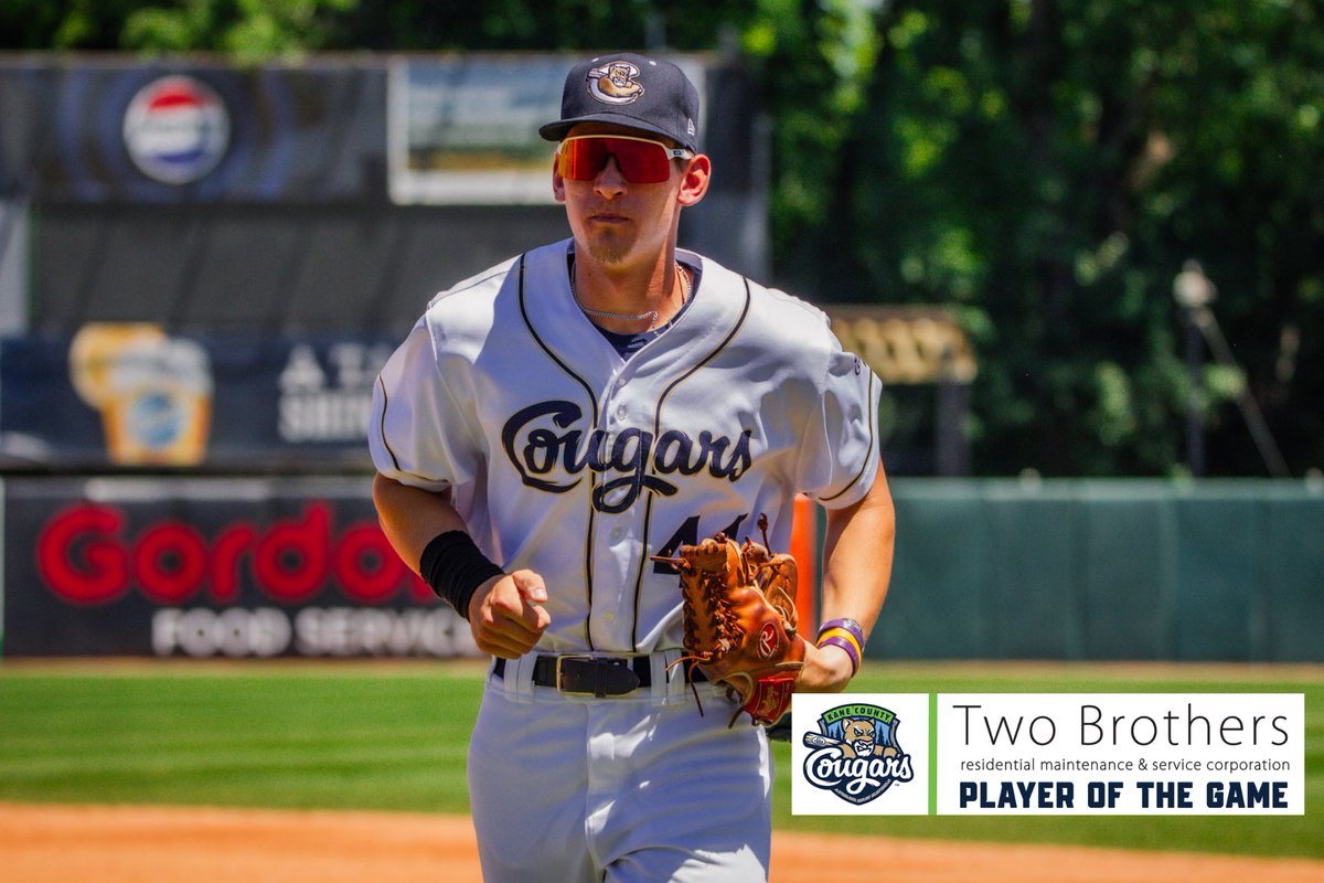 KCCougars's tweet photo. Today’s Two Brothers Residential Player of the Game is Jared Cushing! In high Northwestern Medicine Field debut, he went 3-4 with a home run, 2 RBI, &amp; a stolen base! #ChooseCougs https://t.co/OF6cB50wei