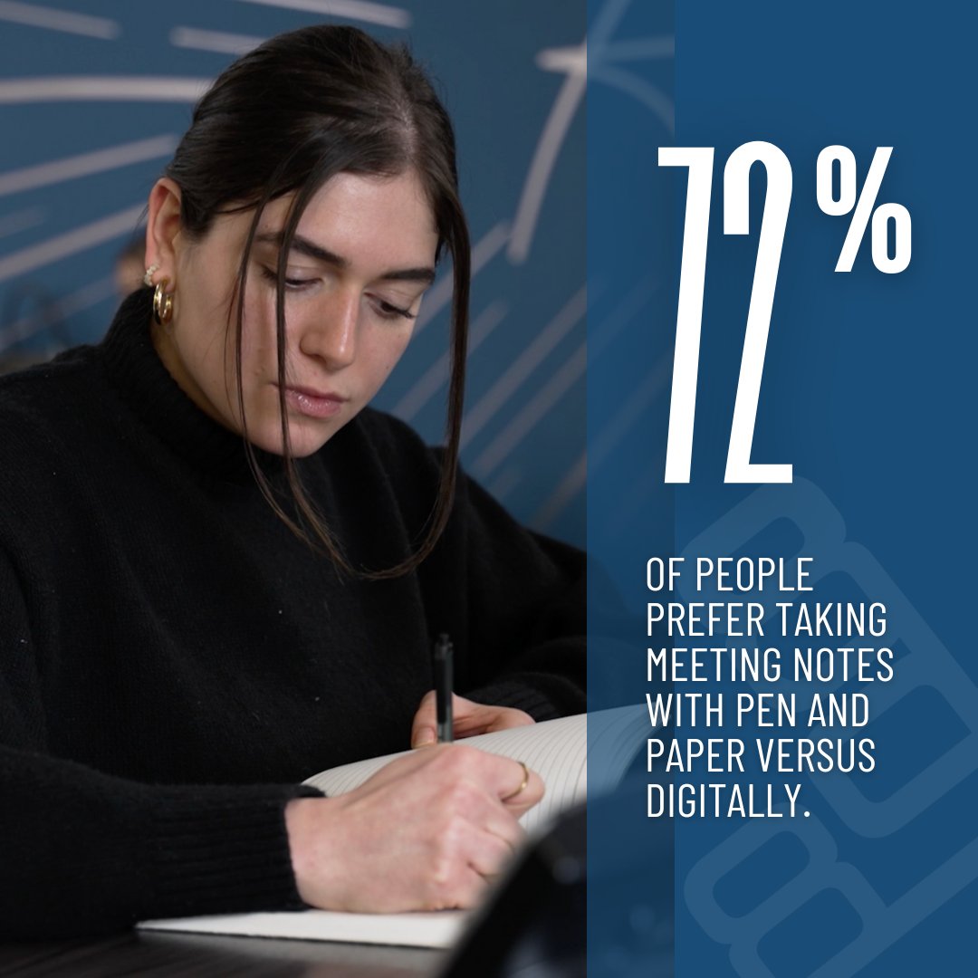 898Marketing's tweet photo. The results are in...⌛️ 72% of people said they would rather take notes with pen and paper instead of digitally.
Pen and paper notes are proven to improve understanding and retention. However, taking notes digitally allows for more flexibility and searchable phrases. https://t.co/faEAfNJLmo