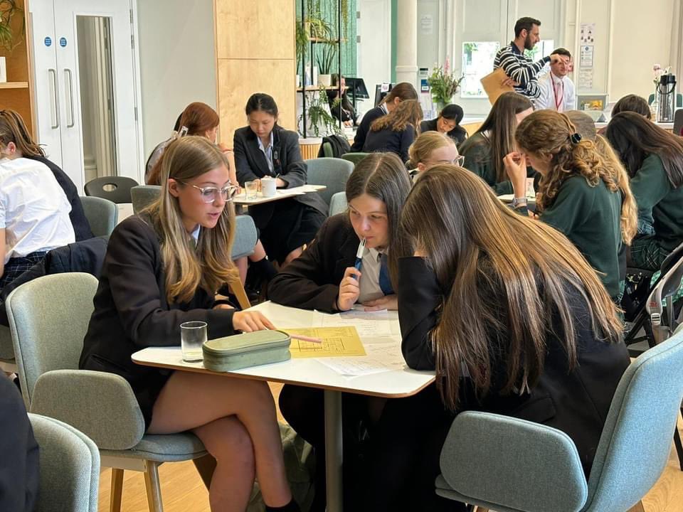 StRomerosCS's tweet photo. Today 6 of our talented female mathematicians in Year 9 went to Brighton Girls School to take part in the AMSP’s Maths Picnic competition. The girls represented the school beautifully, had a lot of fun and scored top marks in two of the rounds! #proudofourstudents https://t.co/mK7Loi5PoP