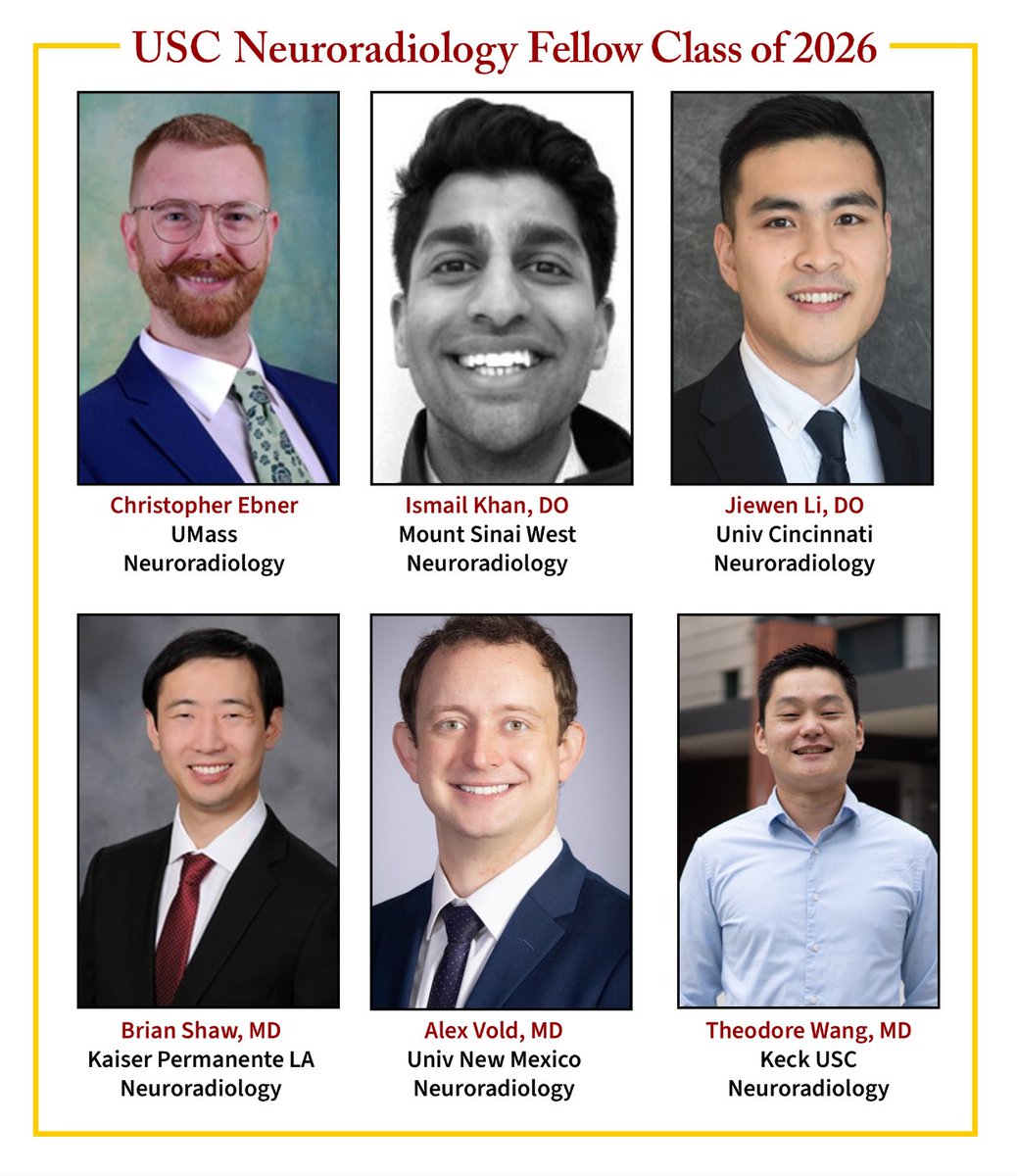 LAGEN-USC Neuroradiology (@laguscneurorads) on Twitter photo Happy #fellowmatchday!
Congratulations Neuroradiology fellows!
#neuroradiology
<a href="/RadiologyUSC/">Radiology of USC</a> <a href="/KECKSchool_USC/">Keck School of Medicine of USC</a> Happy #fellowmatchday!
Congratulations Neuroradiology fellows!
#neuroradiology
<a href="/RadiologyUSC/">Radiology of USC</a> <a href="/KECKSchool_USC/">Keck School of Medicine of USC</a>