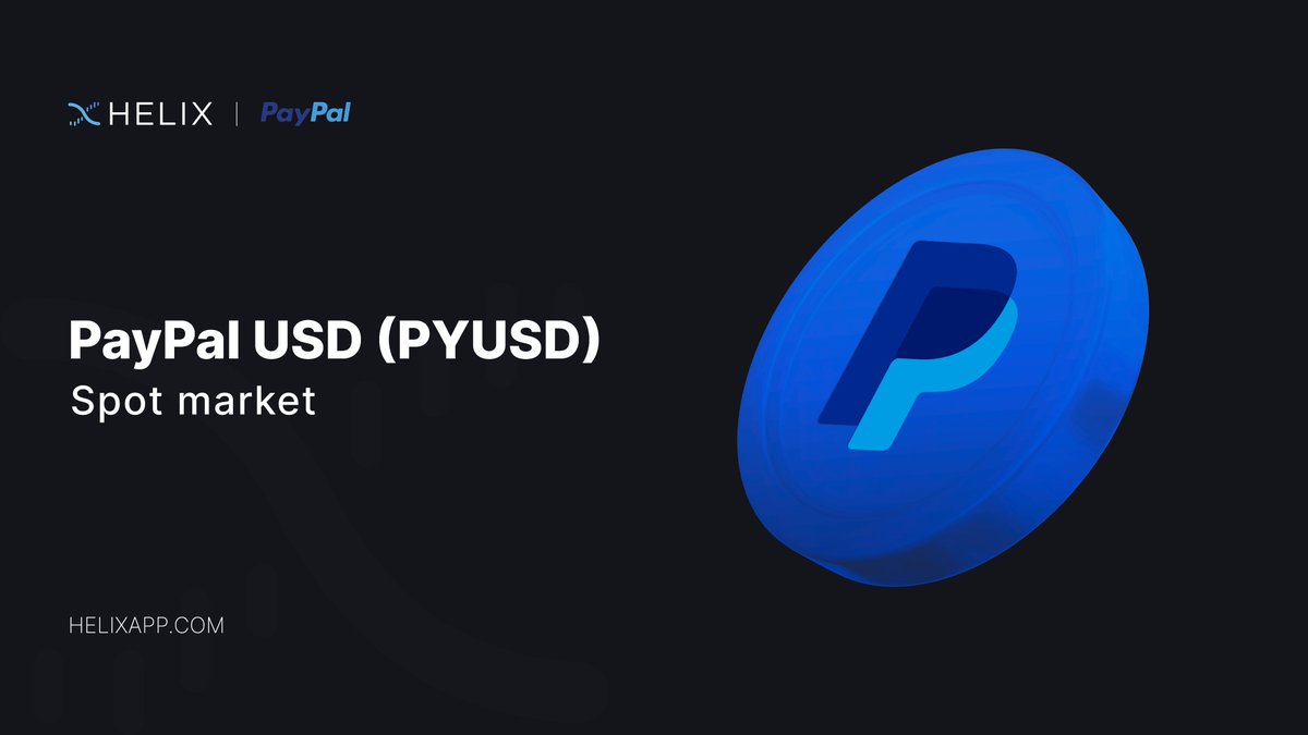 socxlddd's tweet photo. The leading @PayPal's stablecoin is now listed on @HelixApp_ 

Trade $PYUSD on spot market on @Injective's major Decentralized Exchange 👉 https://t.co/f2kPzPDuKH

$INJ https://t.co/D56UjzF8cd