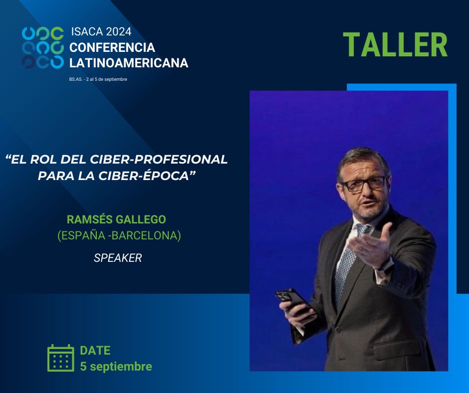 ISACABsAs's tweet photo. En el contexto de la #ConferenciaLatinoamericana2024 se desarrollará el taller 'El rol del ciber-profesional para la ciber-época” a cargo de @ramsesgallego  el 5 de Septiembre.
Más info en https://t.co/359Ks3S6GS https://t.co/0sj3EMXogg