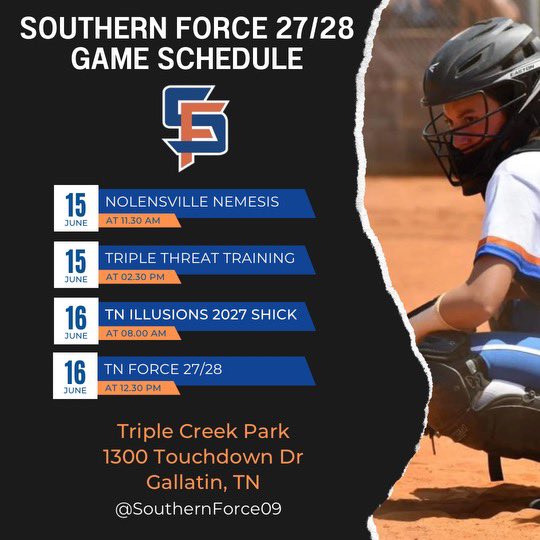 SouthernForce09's tweet photo. This weekend we will be hitting the field in Gallatin, Tn!! Let’s go!! https://t.co/pZuCQaN0NZ