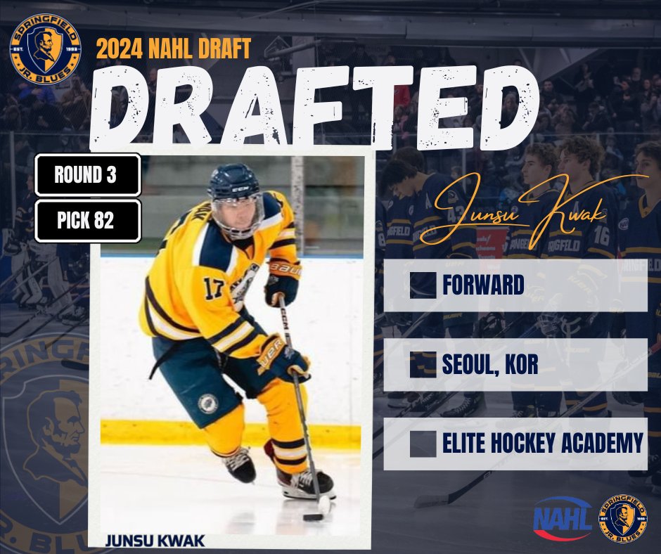 Jr_Blues's tweet photo. We have selected Junsu Kwak with our fourth pick. Welcome to Springfield Junsu! https://t.co/PxAq7AfM4B