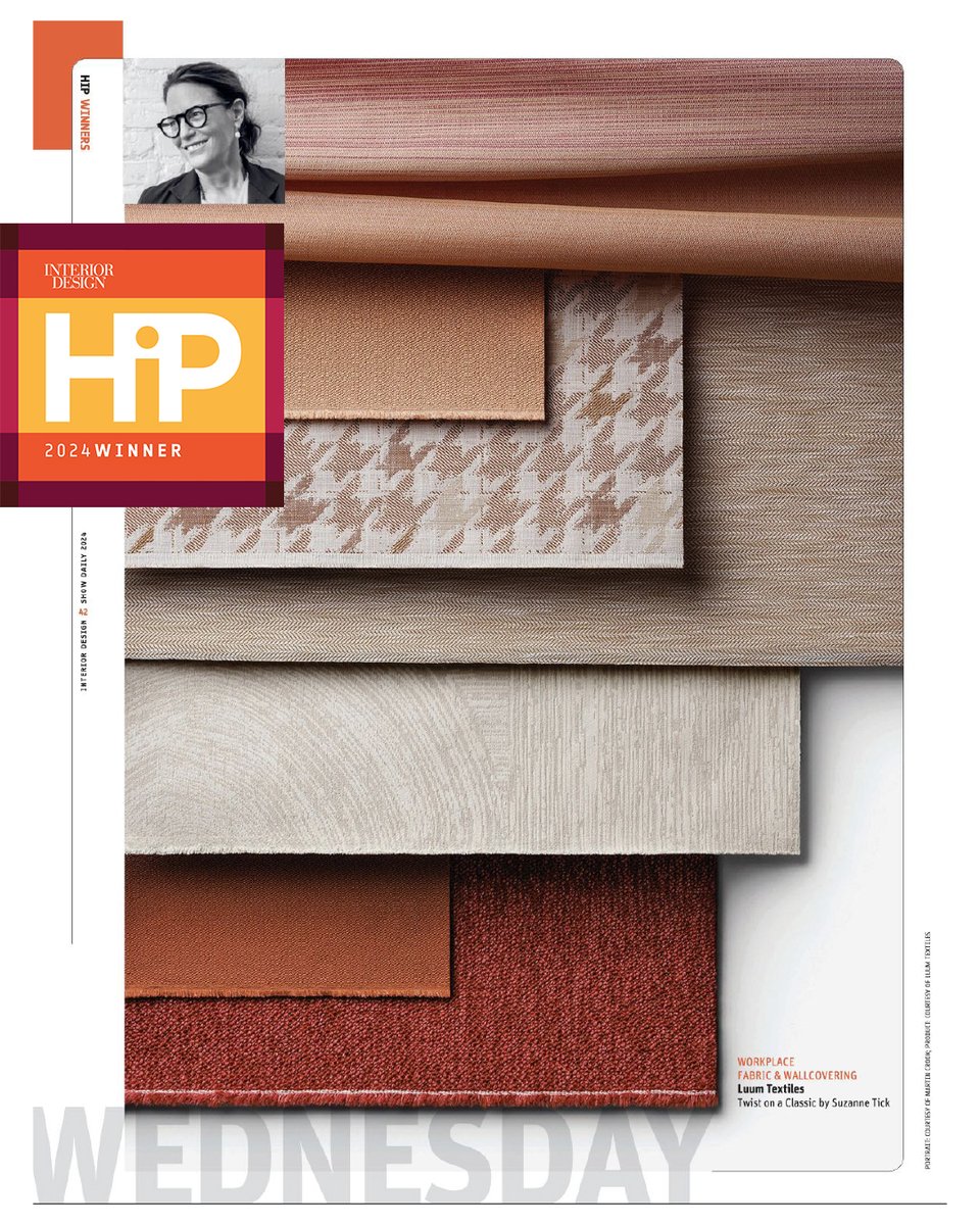 luumtextiles's tweet image. As we wrap up three beautiful days of #DesignDays, we're happy to head home with a smile as a #HiPaward winner! 

interiordesign.net/awards/hip/

#HiPAwards2024 #interiordesign #twistonaclassic #workplacefabrics #wallcoverings