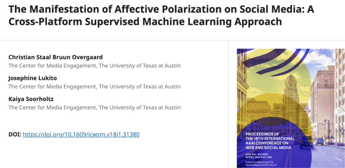 🚨New <a href="/EngagingNews/">@engagingnews.bsky.social</a> publication with <a href="/JosephineLukito/">Jo(sephine) Lukito</a> &amp; <a href="/hikaiyuhhh/">kaiya soorholtz</a>!🚨

We track how affective polarization evolved on social media (Twitter/X, Facebook) during the first six months of the COVID-19 pandemic.

Open Access here: t.ly/acvN4