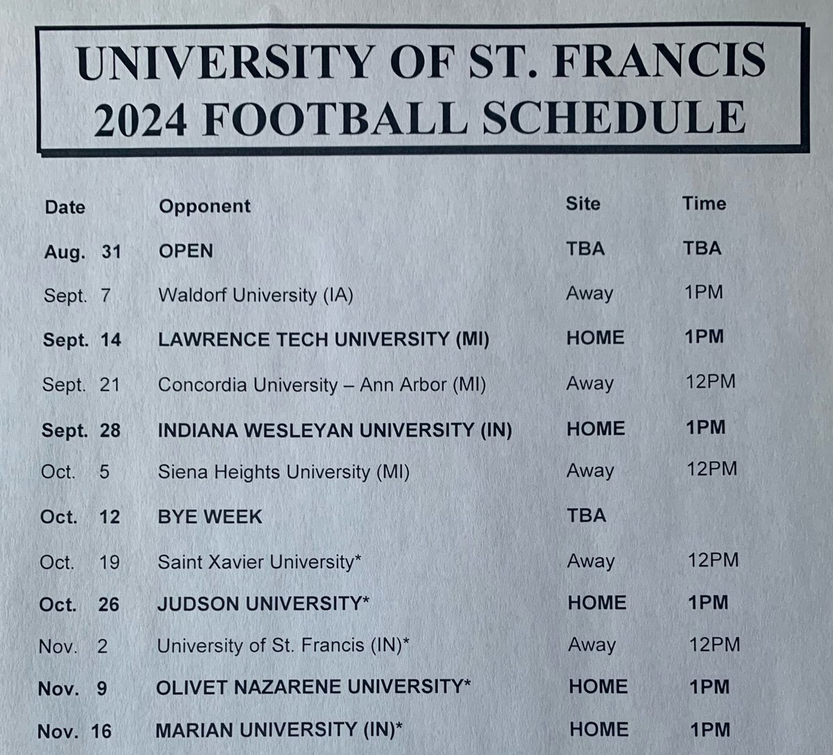 🚨MARK THOSE CALENDARS!🚨

2024 Regular Season Schedule

Time to #EAT!!!