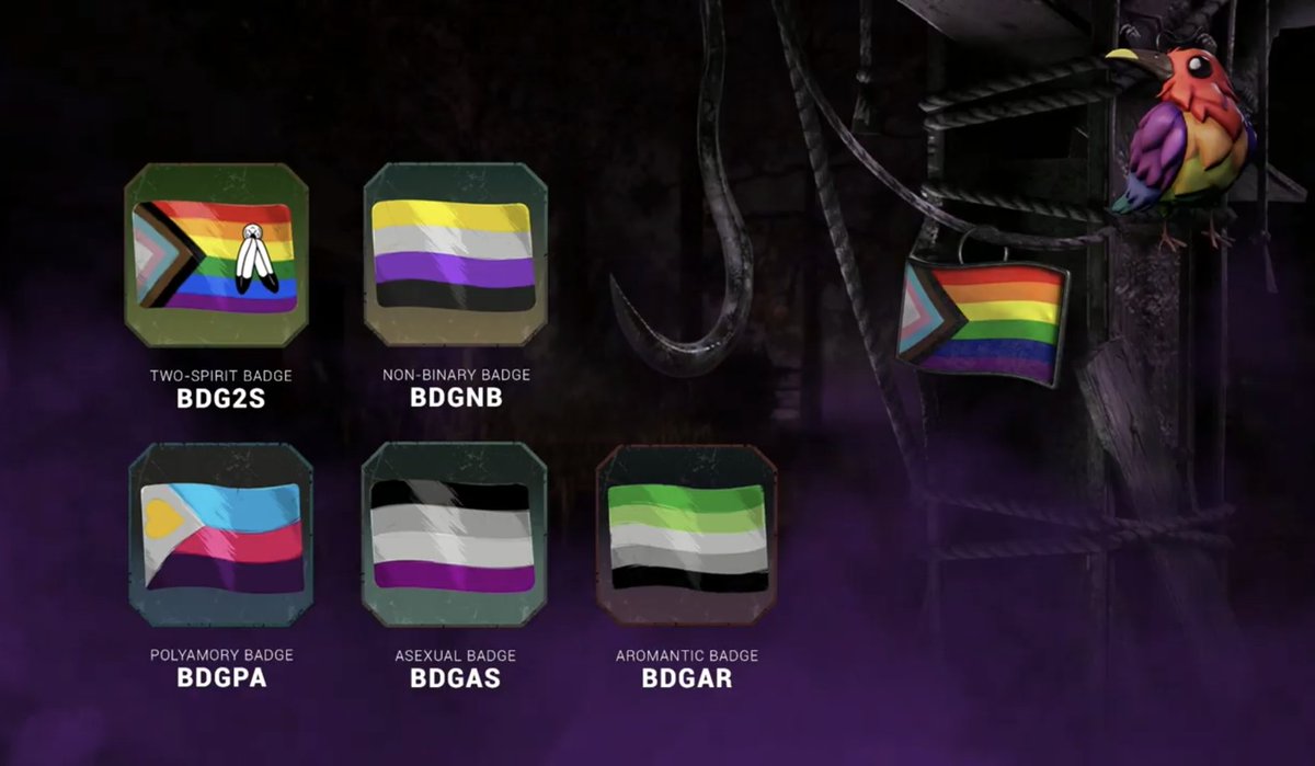 DbdNewsReal's tweet photo. PRIDE 2024 BADGES CODES https://t.co/affpb0IwBi