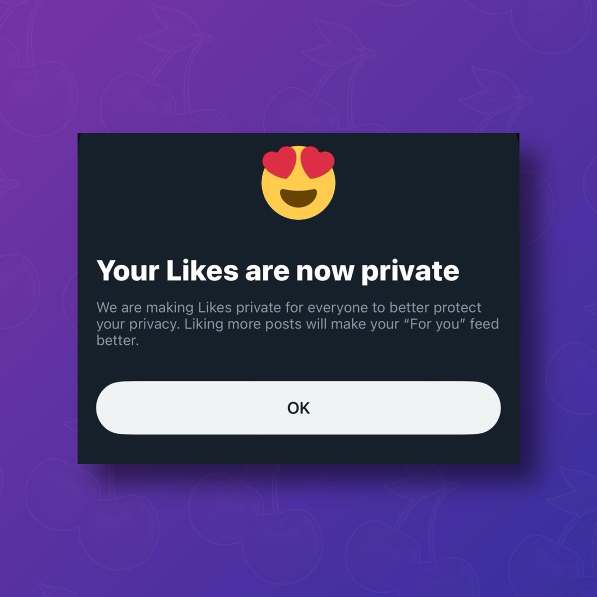 PopBase's tweet photo. Everyone’s likes are now private. https://t.co/41452H5QcJ