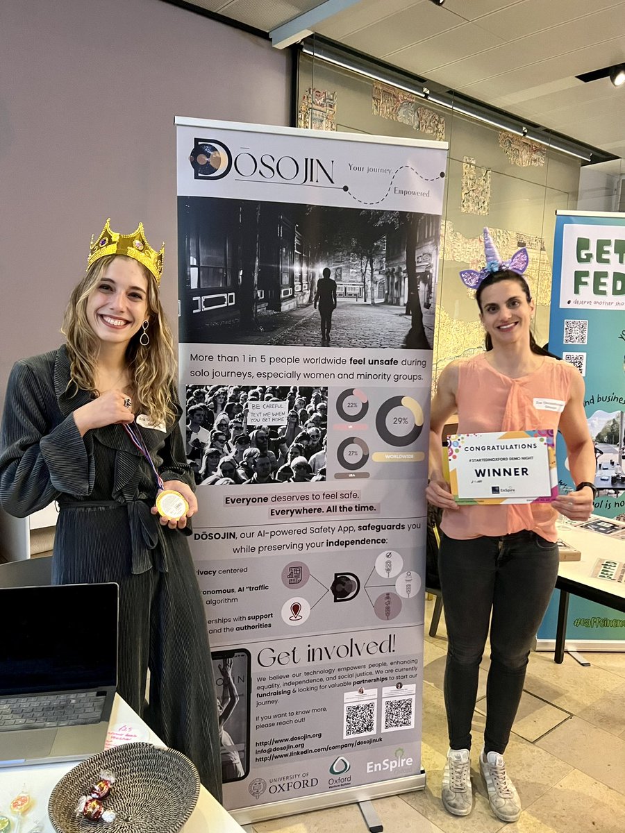 enspireoxford's tweet photo. Huge shoutout to our incredible runners-up, Get Fed Coffee and Dosojin! 🎉 Your pitches were outstanding and full of potential. #StartedinOxford #DemoNight #oxford https://t.co/j44uk3RMOf
