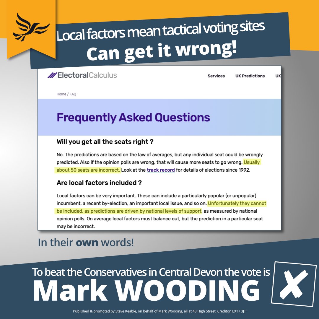 Mark4Devon's tweet photo. In the last 14 months the Liberal Democrats have proven time and again they can beat the Conservatives in Central Devon. Be careful what the tactical voting sites claim. https://t.co/pCig5RpMcF