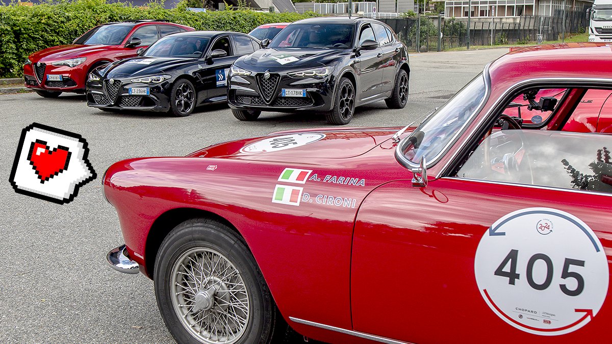 alfa_romeo's tweet image. Leaving from Turin, Nicola Larini and the entire crew are on their way to Tuscany, where an enthusiastic crowd of fans is waiting for them. On to the surprises of level two: the #1000Miglia continues!
#1000Miglia2024 #AlfaRomeo