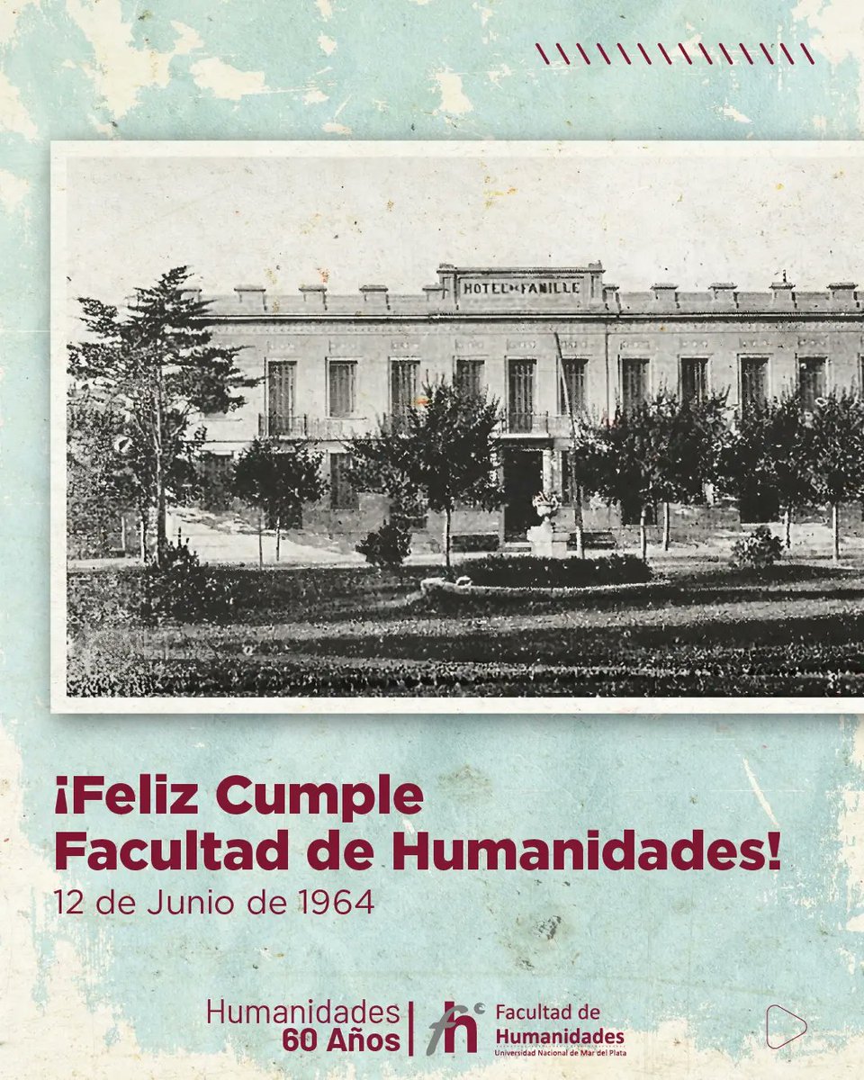 fhunmdp's tweet image. 🥳¡Feliz cumple! 
✅️♥️60 años de la FH
@unmdp
#Humanidades
#UNMdP