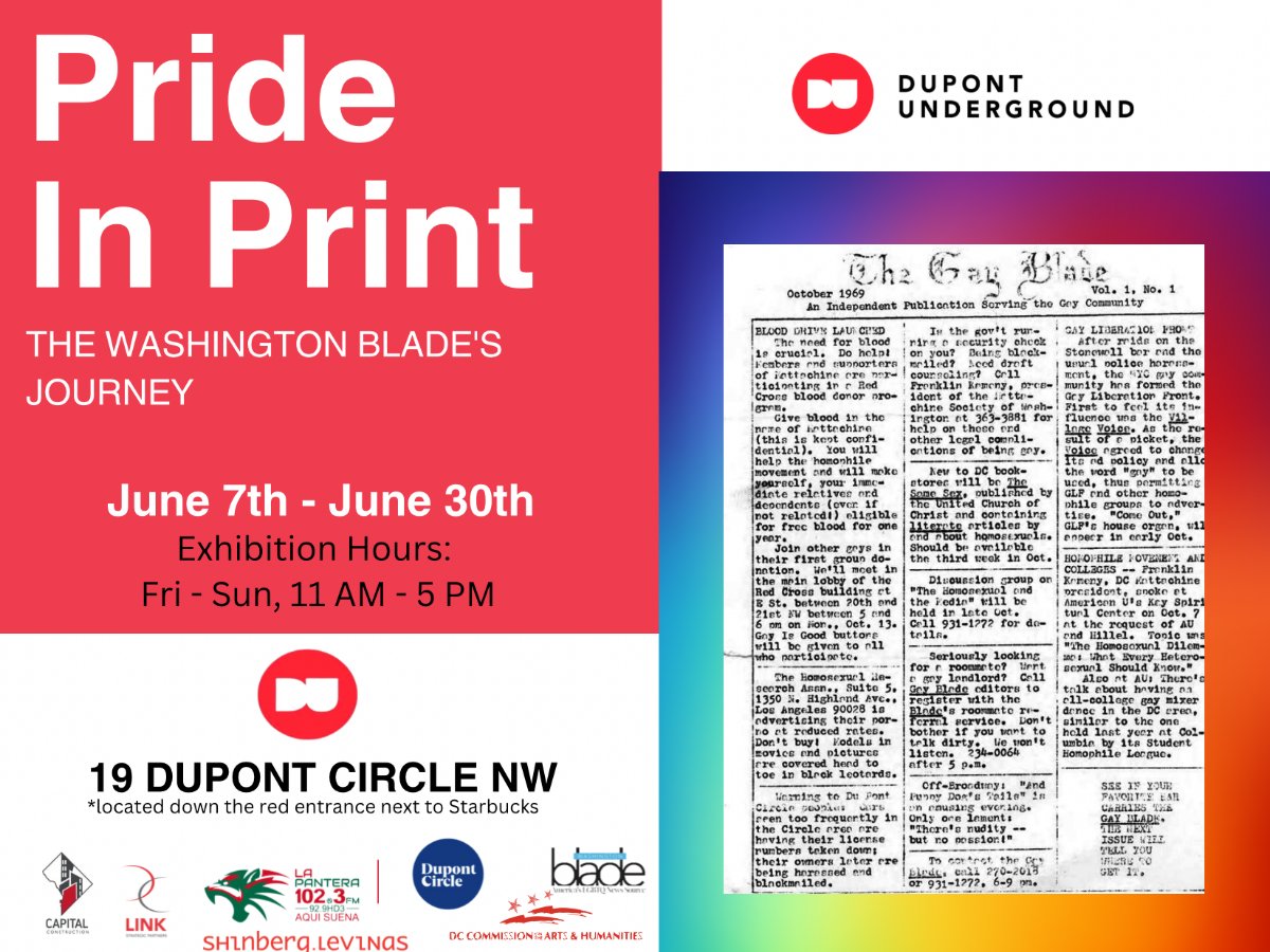 Dupont Underground (@dupontundergrnd) on Twitter photo “Pride in Print” continues to honor Pride Month. Explore the power of the press to influence social change every Friday through Sunday. Grab your tickets at the link below! <a href="/TheDCArts/">DC Commission on the Arts & Humanities</a> @washblade
dupontunderground.org/events/jpep5t2… “Pride in Print” continues to honor Pride Month. Explore the power of the press to influence social change every Friday through Sunday. Grab your tickets at the link below! <a href="/TheDCArts/">DC Commission on the Arts & Humanities</a> @washblade
dupontunderground.org/events/jpep5t2…