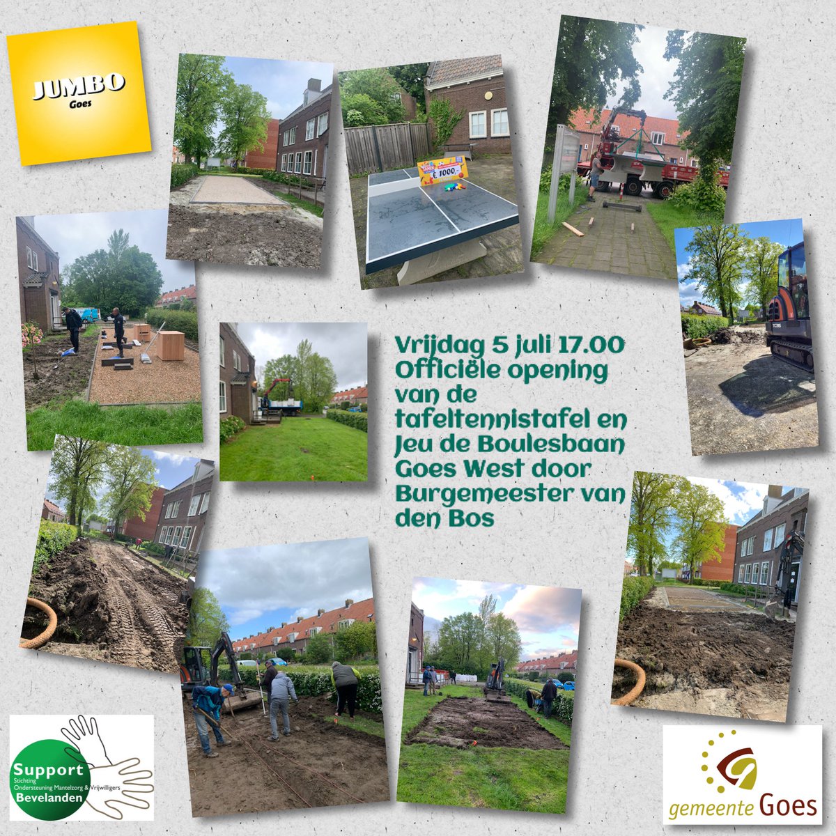 NelSmwo's tweet photo. Druk bezig geweest met de voorbereidingen van de feestelijke opening van de tafeltennistafel en Jeu de Boulesbaan op 5 juli om 17.00 @GemeenteGoes @JumboSupermarkt @BevelandseBode @SBevelanden @pzcredactie @smwoInfo @burgemeestergoes #welkom #zinin https://t.co/BuMwu3ys1V