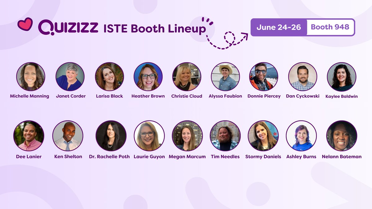 KyleNiemis's tweet photo. If you find a more dynamic and talented group at any booth at #ISTELive, well, you let me know🎤 🔥

Meet the crew 😎 
@SMILELearning @timneedles @corderj @mrpiercEy @Ashgburns @mskb26 @ladylanguage411 @ManningTechTalk @Rdene915 @deelanier @teachwiseai @browniesedbites @ladybugxie @DanielCyckowski @MrsMarcumBGISD @farmerfaubs @k_shelton 

@quizizz #edtech #ISTE #ISTE24 #istelive24 #edchat #teachers