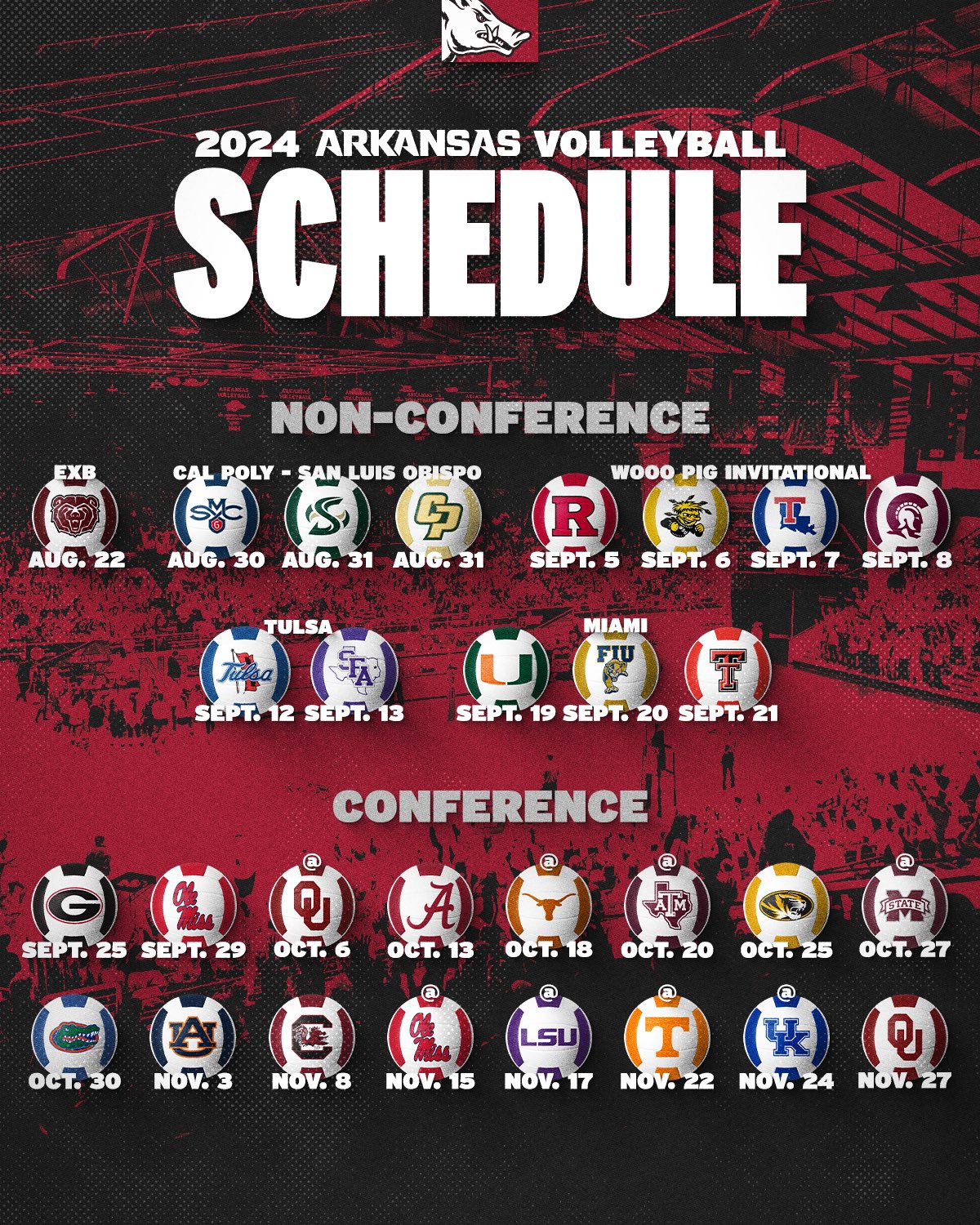 2024 NCAA D1 VB Schedules Volley Talk