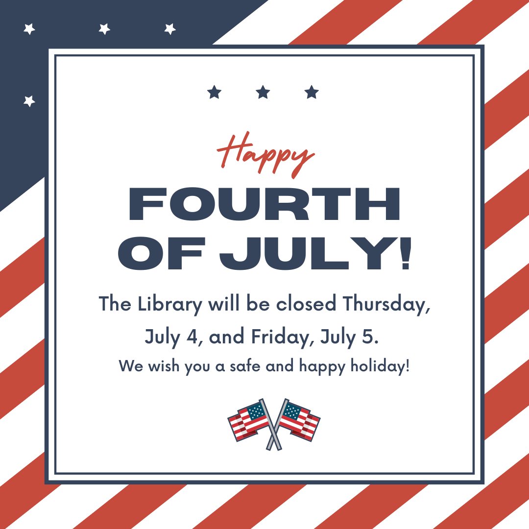 DohertyLibrary's tweet image. Happy Independence Day Celts!

The Library will be closed Thursday, July 4, and Friday, July 5, for the holiday. We will reopen for our regular hours on Saturday, July 6. We wish you a safe and happy holiday!