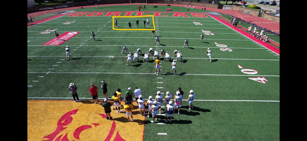 CoachAHarrell11's tweet photo. Fun Fact: during camp season the Middle of the Field can be BOTH open AND closed 
😅🫠😩 https://t.co/723ox5H9i4