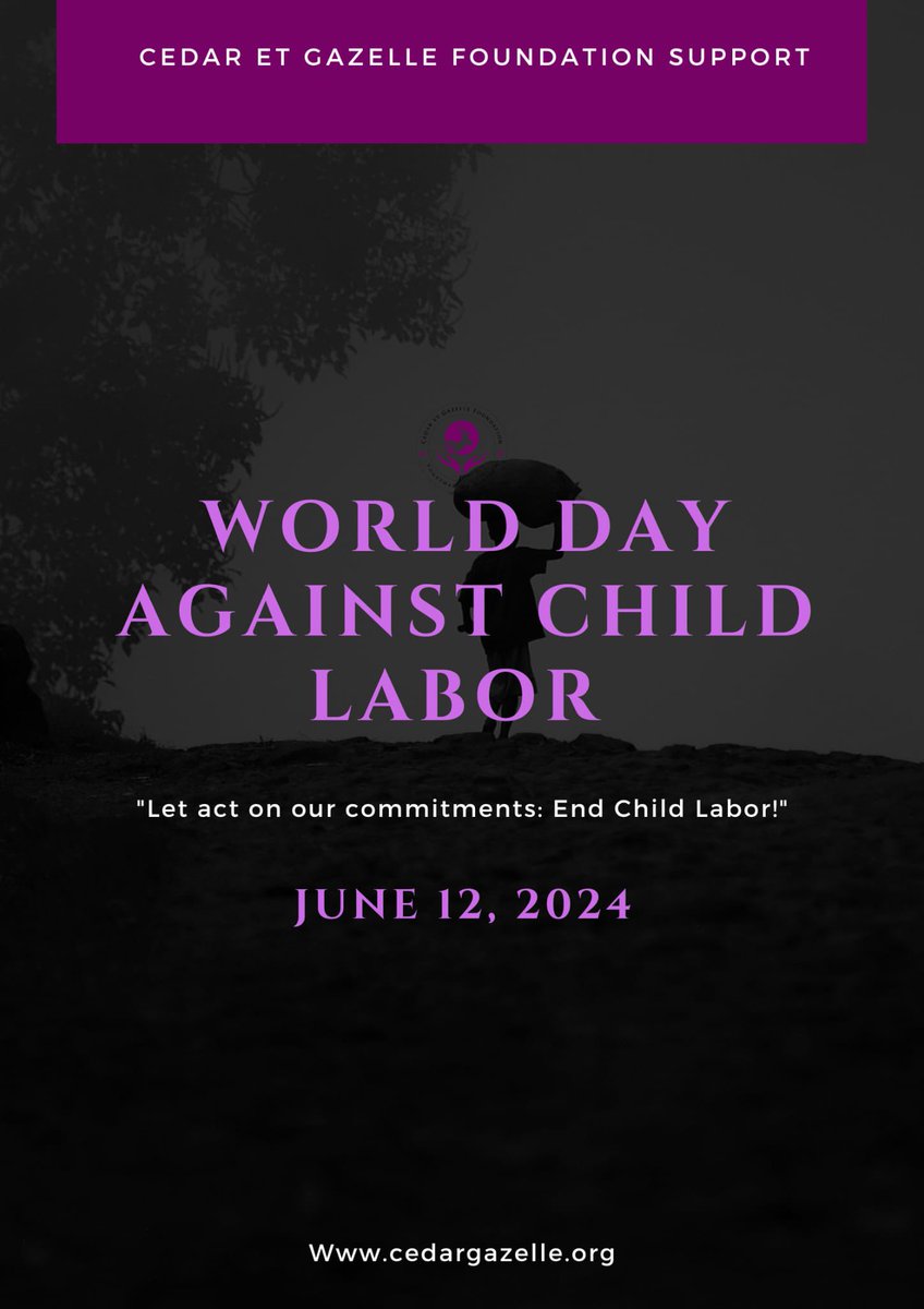 CedarGazelle's tweet photo. Let's join forces to end child labor. Cedar et Gazelle supports this cause by providing educational opportunities for orphans in Africa. Help us break the cycle by sponsoring a child's education. Together, we can make a difference. #endchildlabor2025#CedarGazelleFoundation https://t.co/oBSBcbChQV