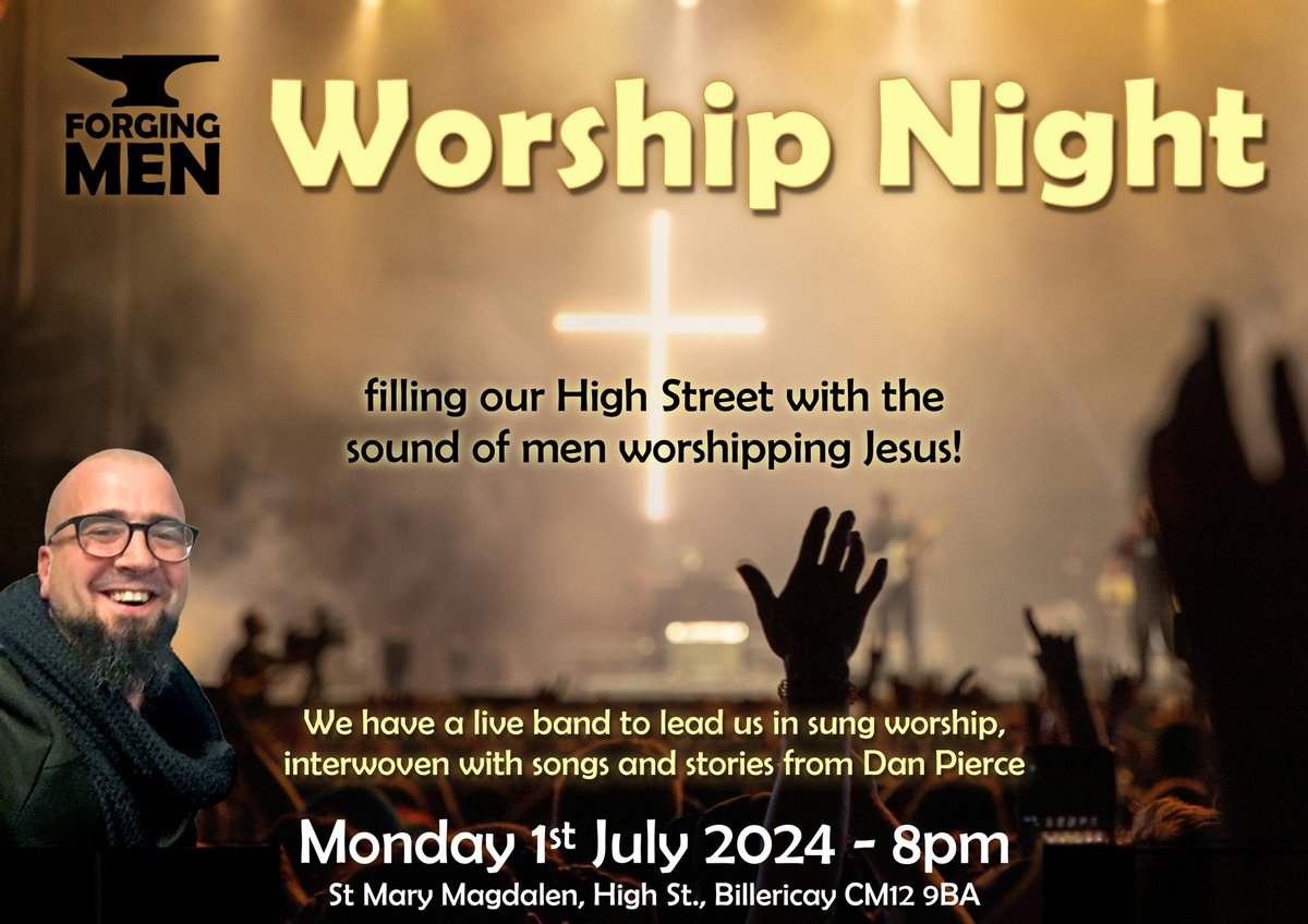 There is something really powerful about men's voices sing out their praises - have you ever experienced it?
A live band will lead us in sung worship, interwoven with songs and stories from Dan Pierce. Mon 1st July, 8pm
St. Marys in the High St. Free entry, refreshments available