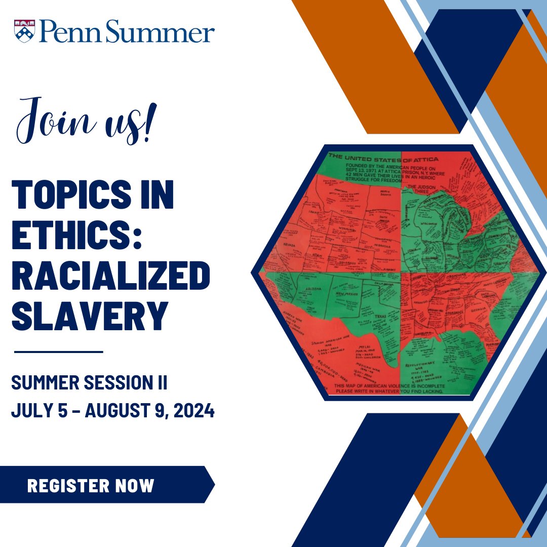 Immerse yourself in a journey through history this summer! Our Topics in Ethics: Racialized Slavery course delves deeply into the transatlantic slave trade and the influence it had on bioethics, race preservation, and more. For more info and to register: bit.ly/4bU7opf