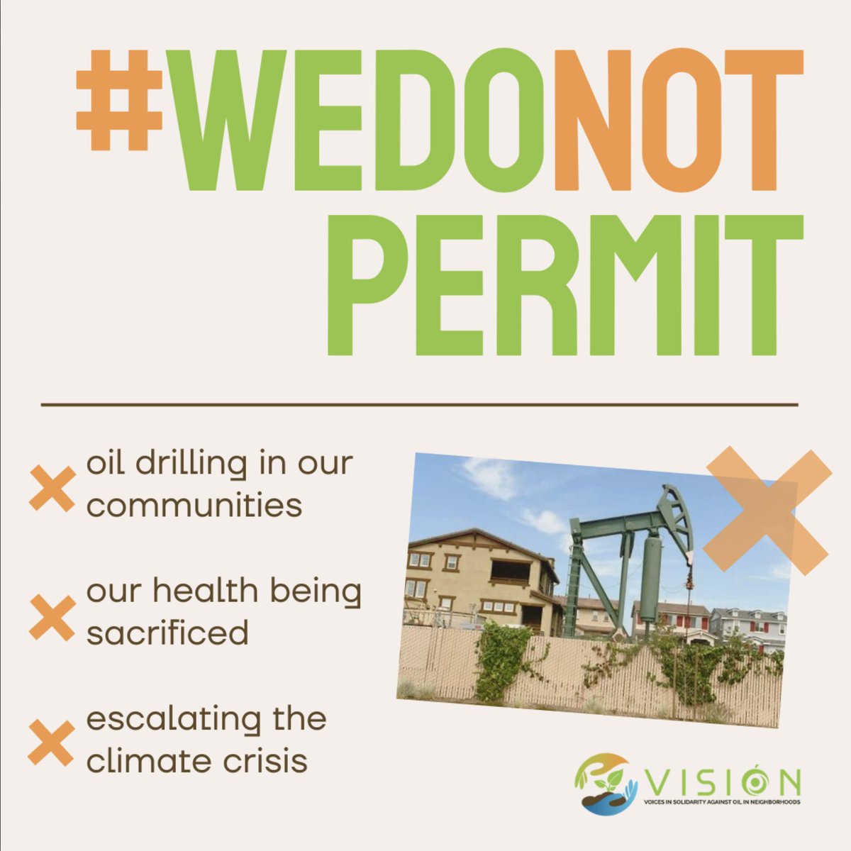 PlasticPollutes's tweet photo. CalGEM just released new permits, some within the 3,200 ft setback, near residential communities in Derby Acres, CA. This is unacceptable after frontline residents in CA have worked for years to end neighborhood drilling. #WeDoNotPermit drilling in our community. https://t.co/44t7iH0I57