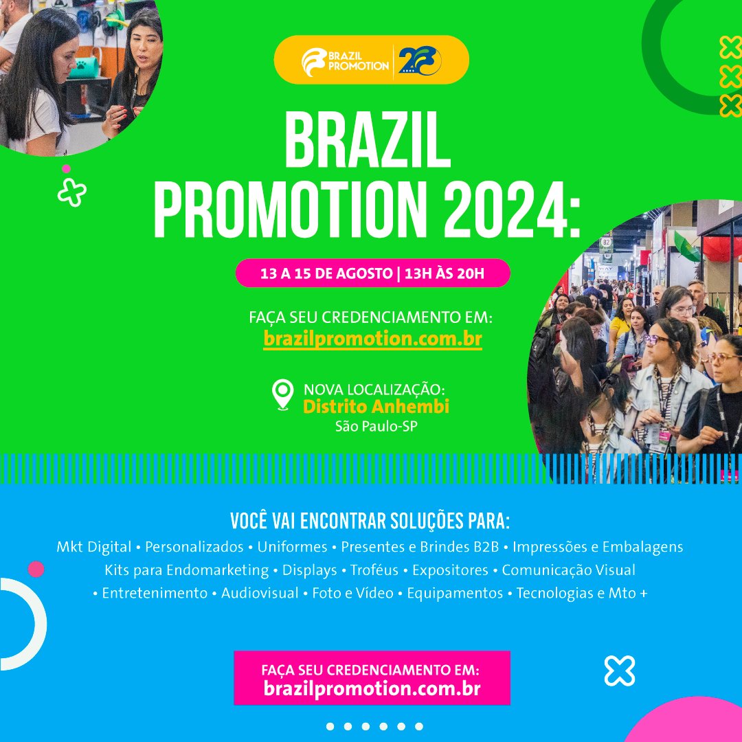 Está chegando a Brazil Promotion 2024. 

🤩APROVEITE e faça AGORA MESMO sua inscrição: bit.ly/3y54XBw

Quer ficar por dentro da grade completa? Acesse: brazilpromotion.com.br

#brazilpromotion2024 #abeocbrasil

<a href="/enidcamara/">Brenda Colley</a> <a href="/brazilpromotion/">brazilpromotion</a>