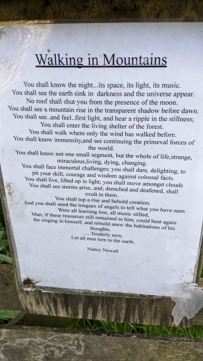 I've thought about this poem since finding it attached to a gate during our expedition this weekend. Giving kids the chance to experience even some of this is why I'm a <a href="/DofE/">The Duke of Edinburgh’s Award</a> volunteer &amp; assessor. 

Could probably have coped without so much of the drenching though.