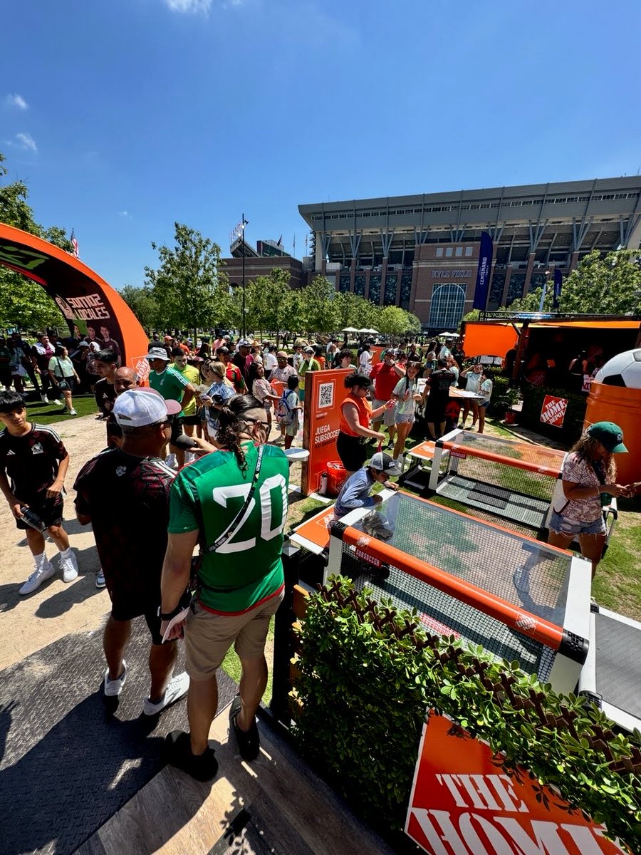 assistmarketing's tweet photo. The ultimate squad and electric vibes! 🔥 Last week’s Futbol Fiesta Fan Fest in College Station, TX, with Home Depot, had everyone buzzing for the epic Mexico vs. Brazil match! ⚽️ 

#ExperientialMarketing #EventStaffing #SportingEvents #EventMarketing #BrandStrategy https://t.co/5idaRTegoJ