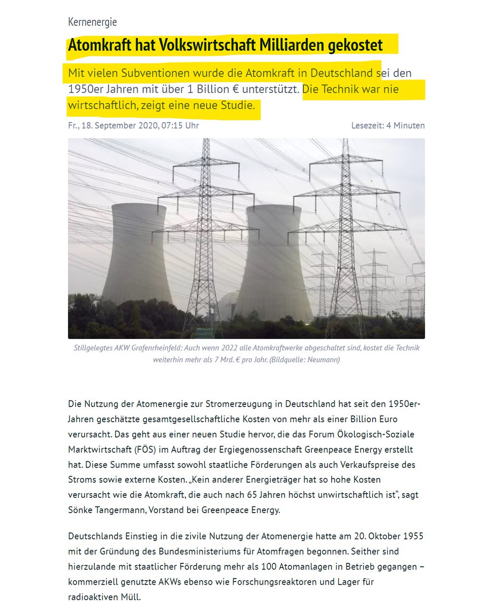 Climate_Inform's tweet photo. Und das hier stammt noch aus der Zeit #Merkel. 

Schon damals wusste man, dass diese #Kernkraftwerke und Unsummen gekostet hatten. Der Strom musste permanent subventioniert werden. https://t.co/RuJAFy7KzW