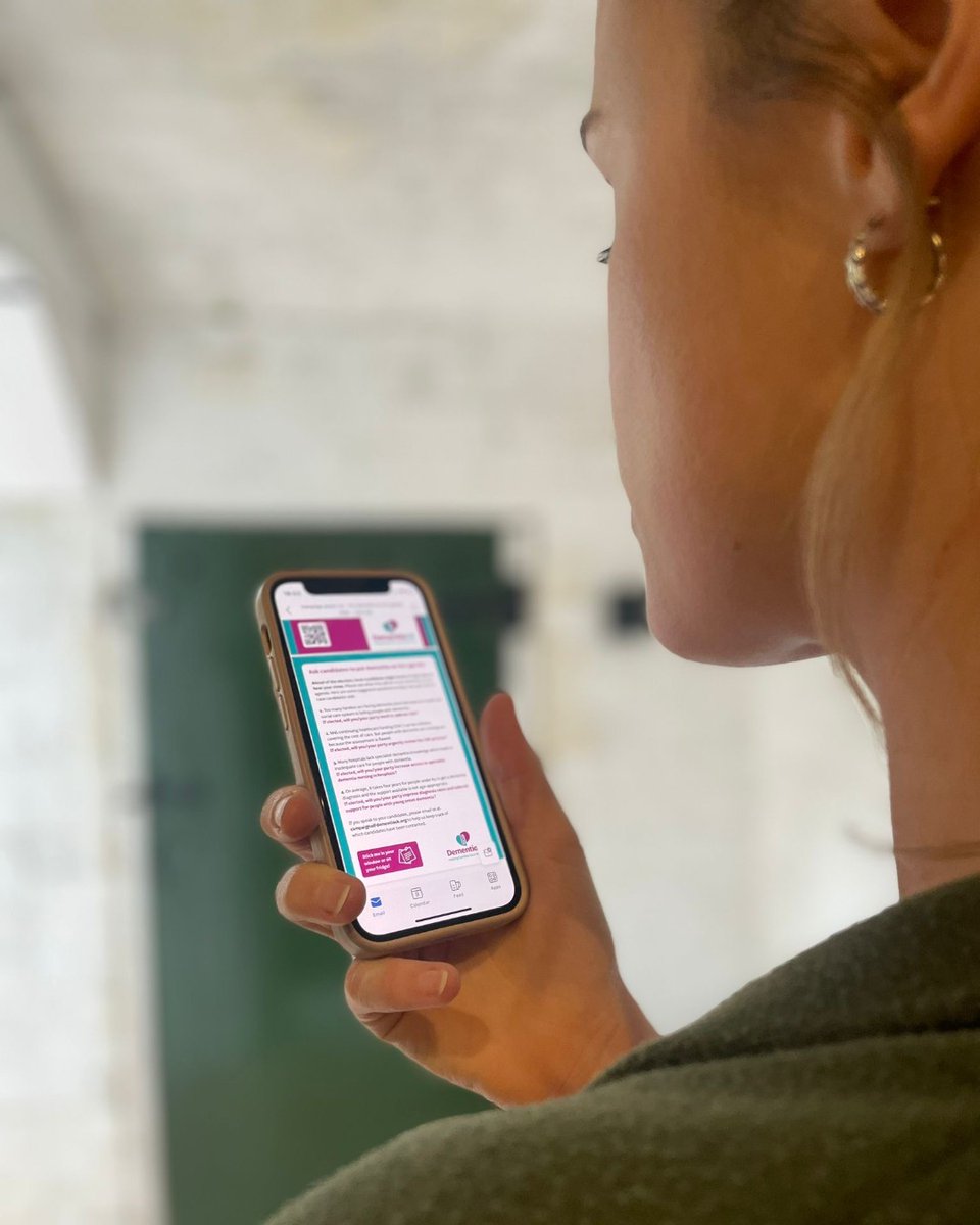 Are you ready to ask your General Election candidates to transform #dementia care if they knock on your door? 📢

Download or print our new poster, which includes questions to ask, from improving access to care funding to improving hospital stays 👇
dementiauk.org/wp-content/upl…