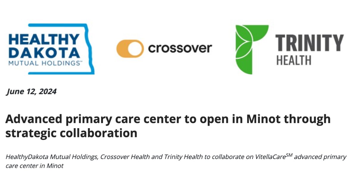 Your Team. Your Health. Your Way. We’re pleased to announce the opening of VitellaCare’s new center in Minot, ND, set to open later in 2024. Learn more about the advanced primary care center opening: healthydakota.com/news/advanced-…