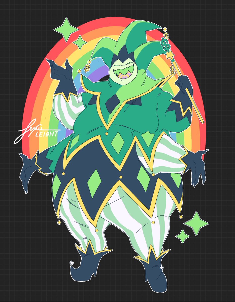 Colored and lined that warmup! Art block is kicking my butt rn 🥲 #Mammon #helluvaboss