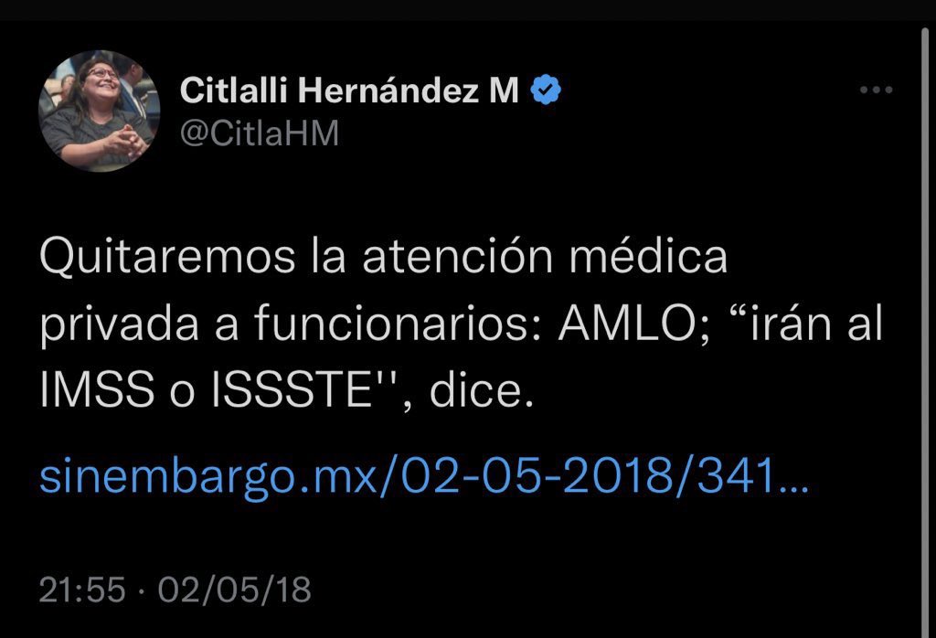 luis_gj's tweet photo. Mi amor adorado @CitlaHM 

Solo pasaba a checar cuántos de los funcionarios de este gobierno se han atendido en IMSS o ISSSTE…

¿Tienes los nombres, muñequita hermosa? https://t.co/jsgVBBiKcK