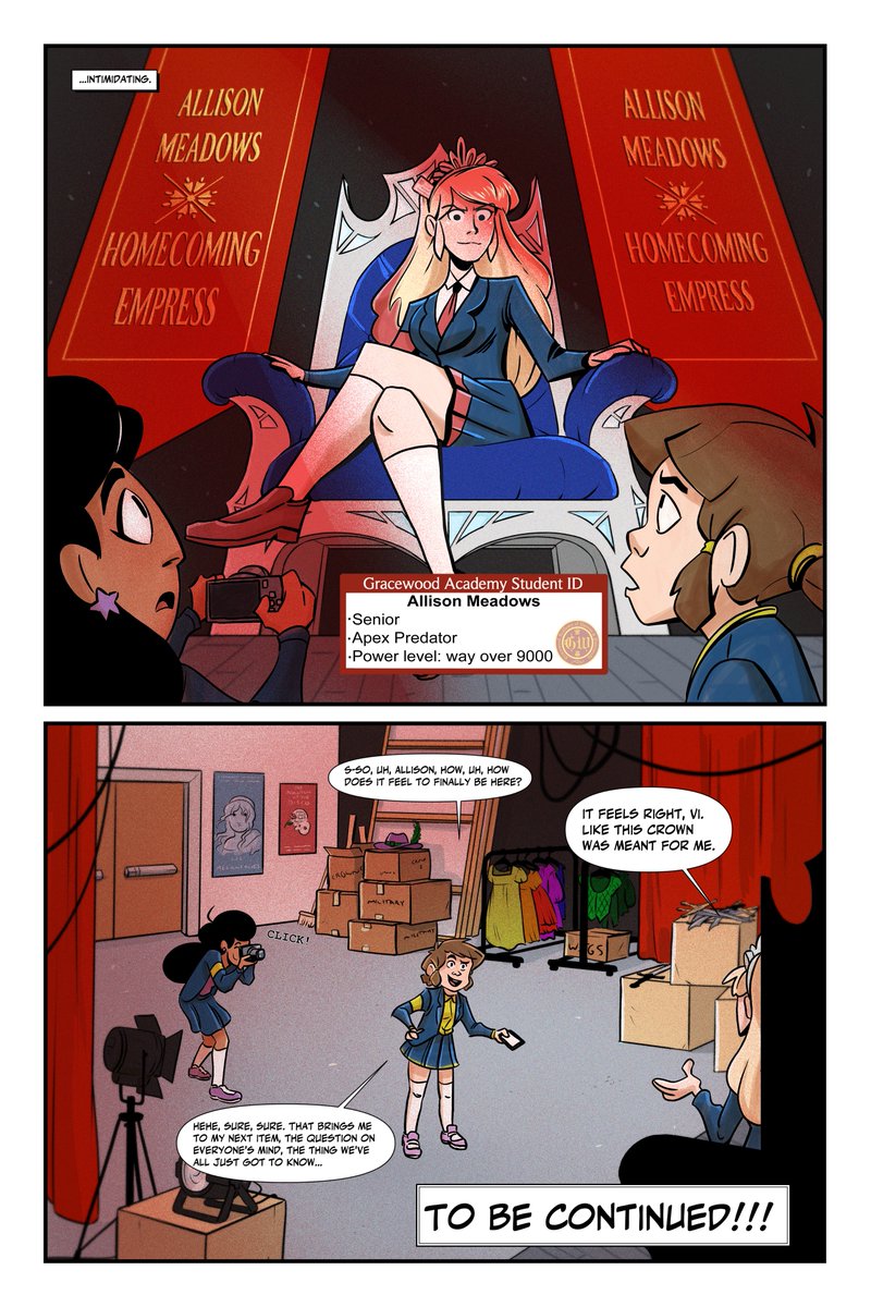 On the final sample page of #killthefreshman homecoming, we witness the awesome presence of Gracewood's most powerful senior
kck.st/4bR00uI
#comics #indie #independent #publishing #kickstarter #crowdfunding