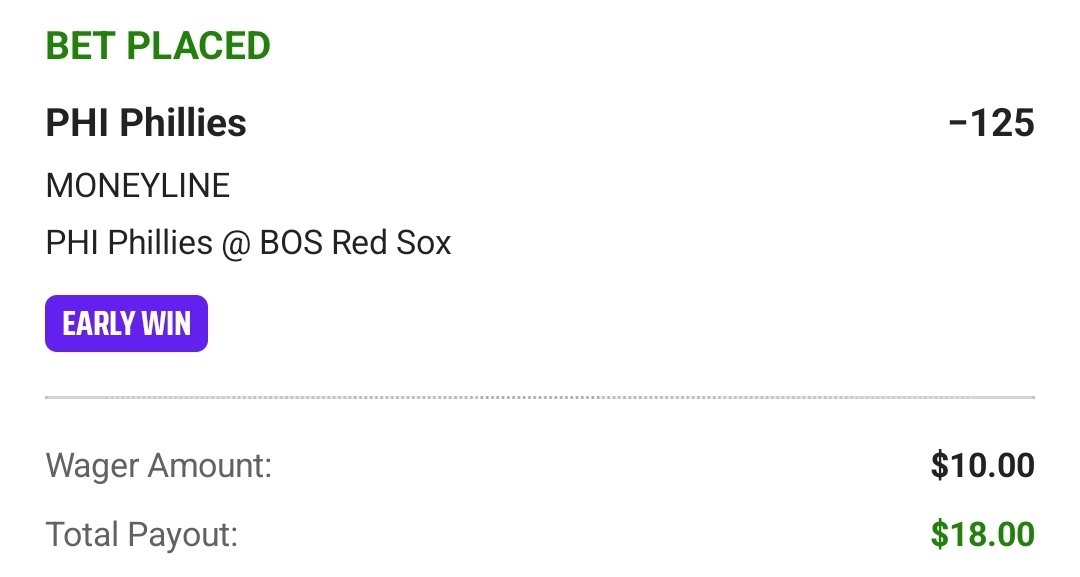 ChefBetLocks's tweet image. #DraftKings
Up 2 Early Win

#LFG Phillies -125

Phillies have won 8 of their last 10 games. They continue to hit the ball well and have a good pitching matchup tonight.
Let's go!

#GamblingTwitter #GamblingX
#PrizePicks