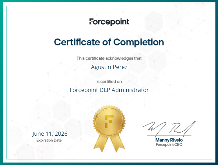 tocumbo01's tweet photo. Gracias a Inntech y Forcepoint es que he renovado la certificacion "Forcepoint DLP Administrator"
A continuar apoyando a Partners y Clientes por contar con las soluciones de seguridad lider de este fabricante.
#InntechTuMejorAliado #Inntech #ligatechforcepoint #forcepointmexico https://t.co/bdnEMH5r8H