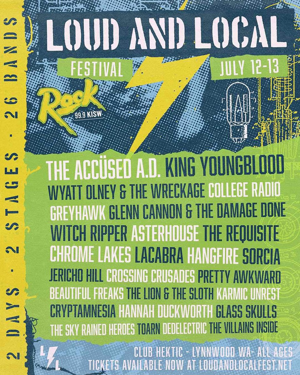 🚨SHOW ANNOUNCEMENT🚨

- KISW 99.9 “The Rock” <a href="/999KISW/">The Rock of Seattle</a> presents 
the first Official 
LOUD AND LOCAL FESTIVAL 
July 12th and 13th at Club Hektic 
😄🤘

YOUR SCENE - YOUR FESTIVAL
Get your tickets now!!! 🎟️🎟️🎟️

loudandlocalfest.net