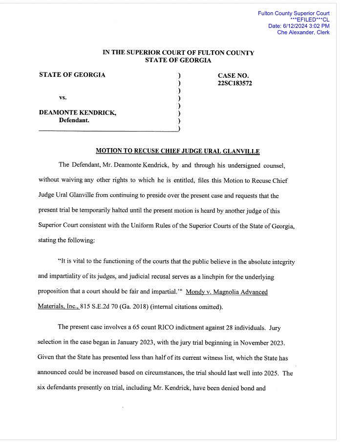 Attorney Doug Weinstein has filed a motion to reuse Judge Glanville. Judge Glanville has already rejected it. (Watch live: youtube.com/watch?v=aD5btU…)