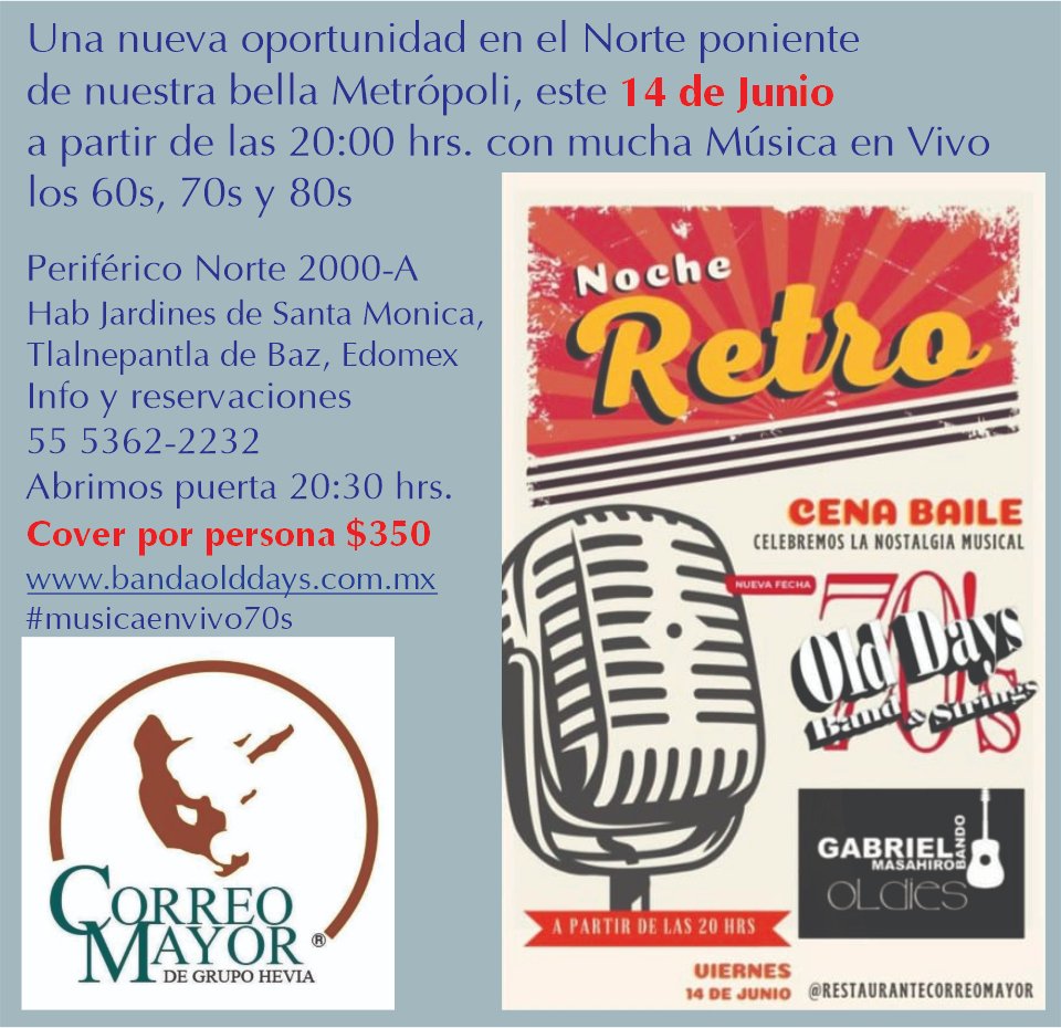 bandaolddays's tweet photo. Ya es este viernes, les esperamos ... https://t.co/5KPuXjPwNu