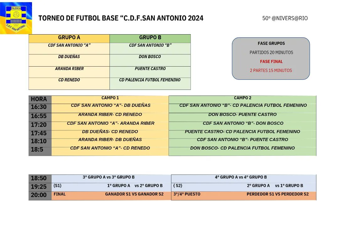CDF_SANANTONIO's tweet photo. Este fin de semana arranca la XIII edición del trofeo de fin de temporada de nuestro club, comenzamos el viernes con la categoria prebenjamin. Suerte a todos los participantes!!! https://t.co/hnYCWWTDtm