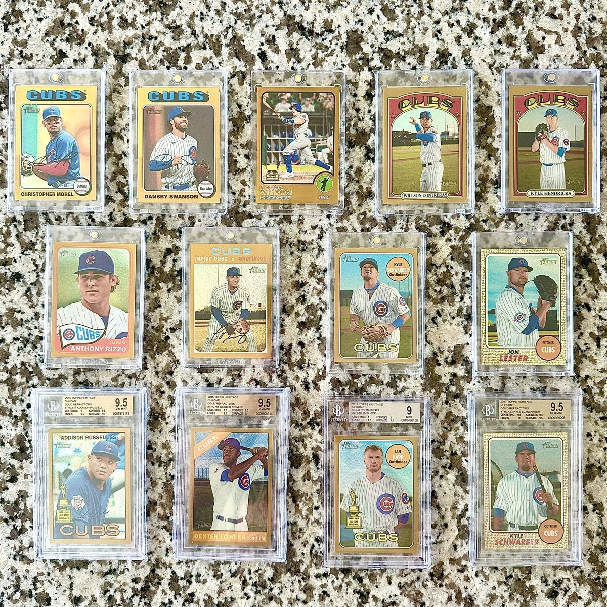 NTWorldChampion's tweet photo. Looking for more: Cubs - Heritage Gold Refractors #/5

Please share any that may be available 👀

#whodoyoucollect #thehobby #topps #heritage https://t.co/v7OV6fPChE