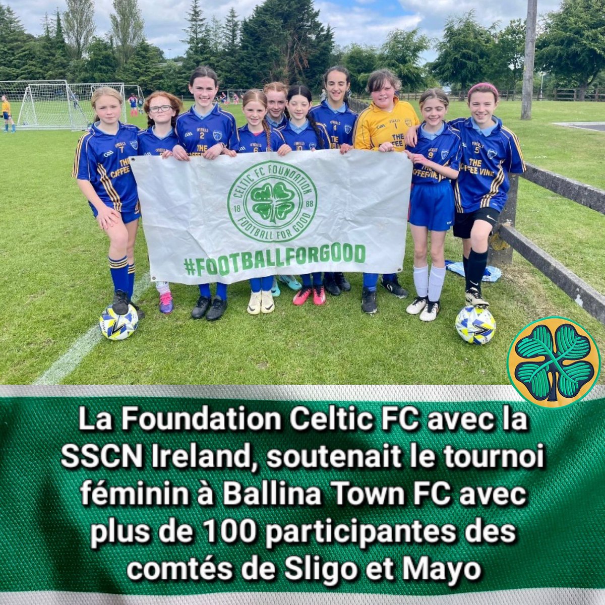 CSC_Francophone's tweet photo. The @FoundationCFC with @sscn_ireland, supported the @BallinaTownFC women's tournament with over 100 participants from counties #Sligo and #Mayo.

#CommunityGames #Celtic #Hoops #CelticFC #Bhoys #Celts #YNWA #FoundationCFC #FootballforGood 🍀🇮🇪🍀🏴󠁧󠁢󠁳󠁣󠁴󠁿🍀 https://t.co/AdcJgLvtaS