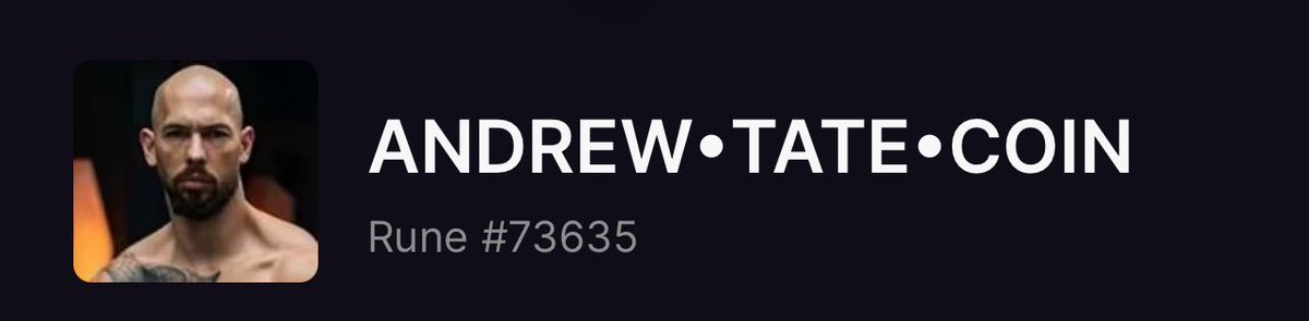 andrewtatebtc's tweet photo. @Cobratate The true and only Andrew Tate Coin on BTC https://t.co/Y4RiHghCzK