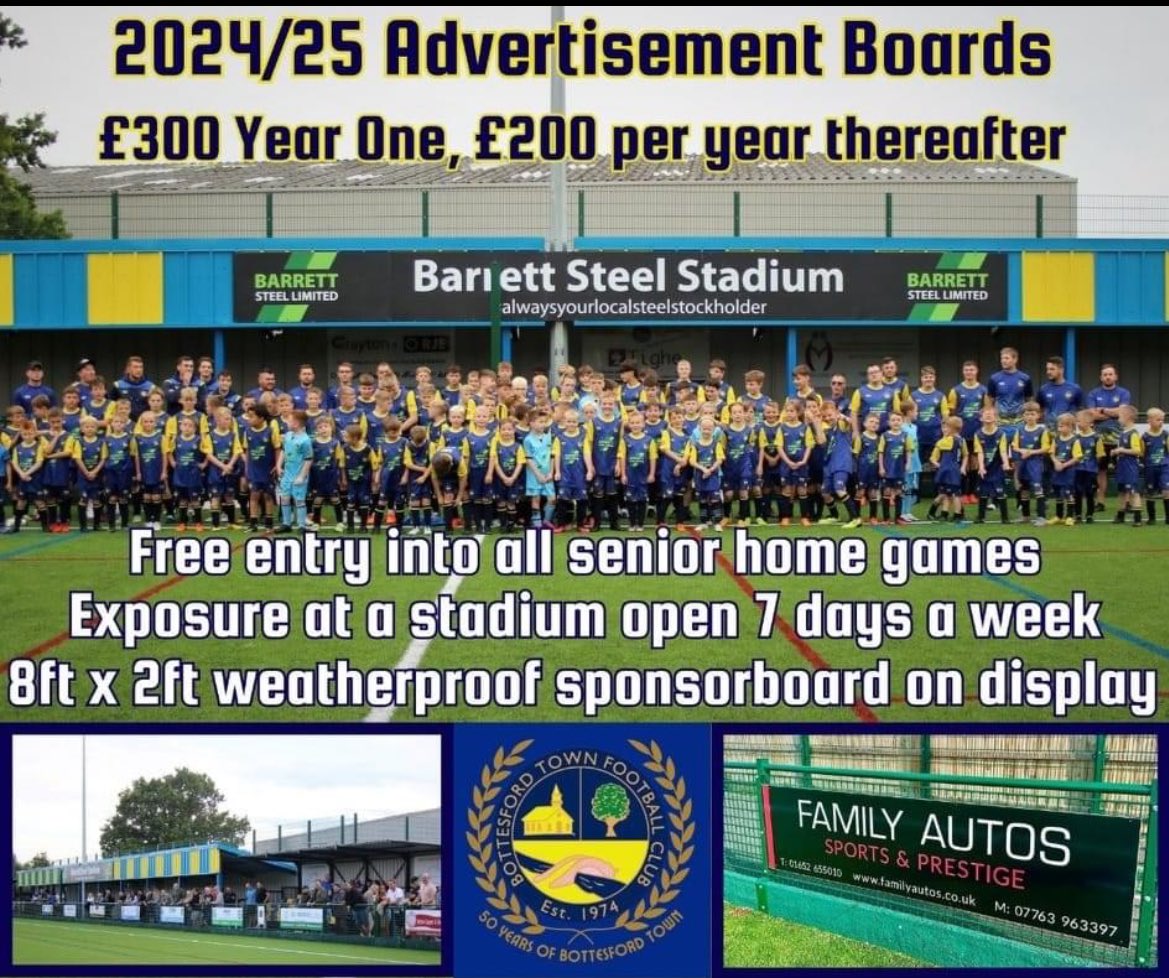 Get in touch with <a href="/BottesfordTown/">Bottesford Town FC</a> guys 💙💛💙💛💙💛💙💛