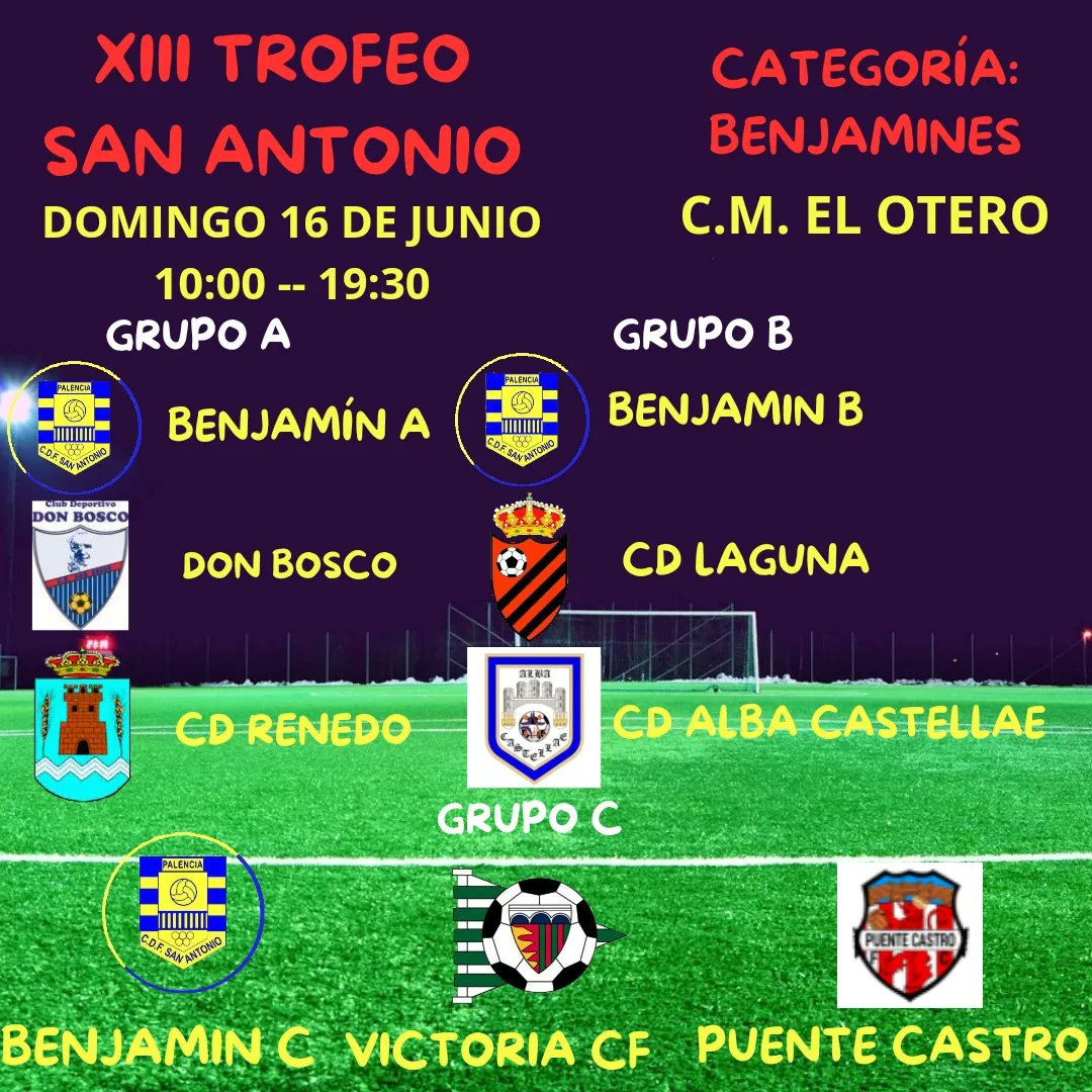 CDF_SANANTONIO's tweet photo. Este fin de semana arranca la XIII edición del trofeo de fin de temporada de nuestro club, cerramos el domingo con la categoria benjamin. Suerte a todos los participantes!!! https://t.co/udRKnv5l0I
