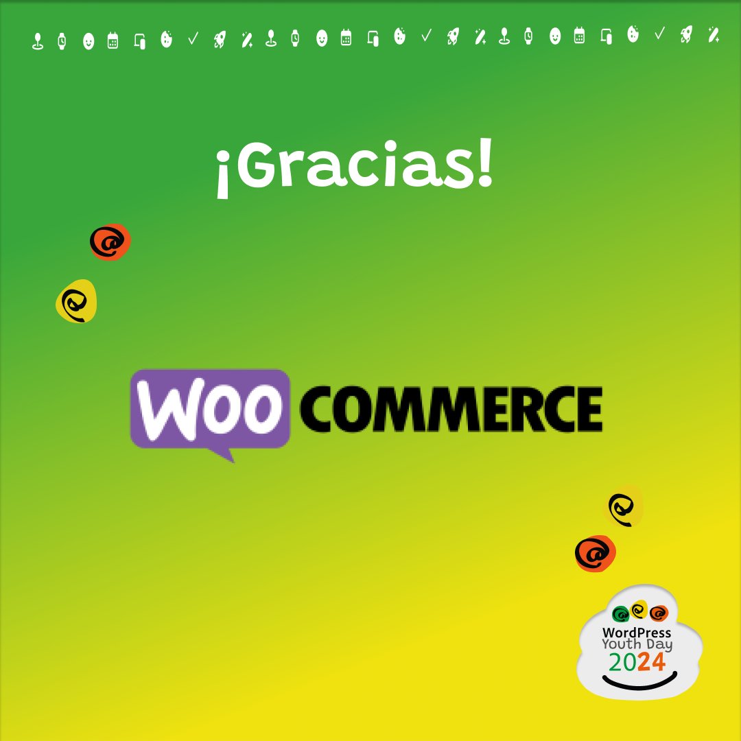 WooCommerce se une como patrocinador oficial del WordPress Youth Day 2024.👏🏼
¡Gracias por apoyar nuestro primer WordCamp para jóvenes! 🎉

#WPYD2024 #WooCommerce #WordCampYouth #wordpress #wordpresscommunity