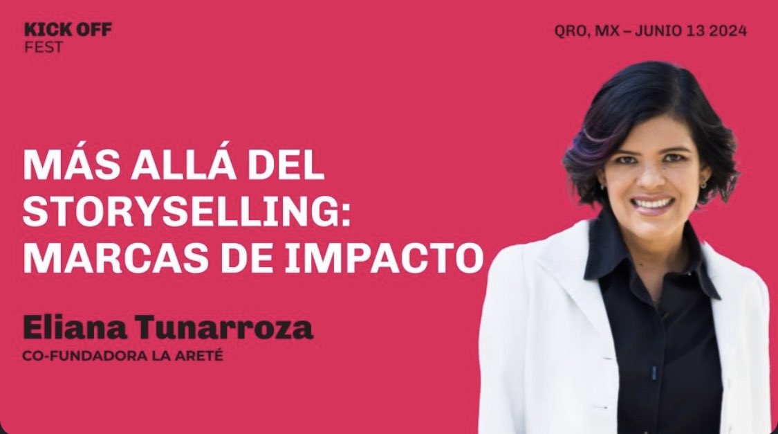arete_la's tweet photo. En el #KickOffFest,hablaré sobre:¿Qué está pasando con el storytelling, o más precisamente, con el storyselling?¿Cómo influye en nuestra capacidad colectiva de reflexión e imaginación de futuros?Y,¿qué podemos hacer al respecto para generar el impacto que buscamos con las marcas? https://t.co/fDrh5BikW9