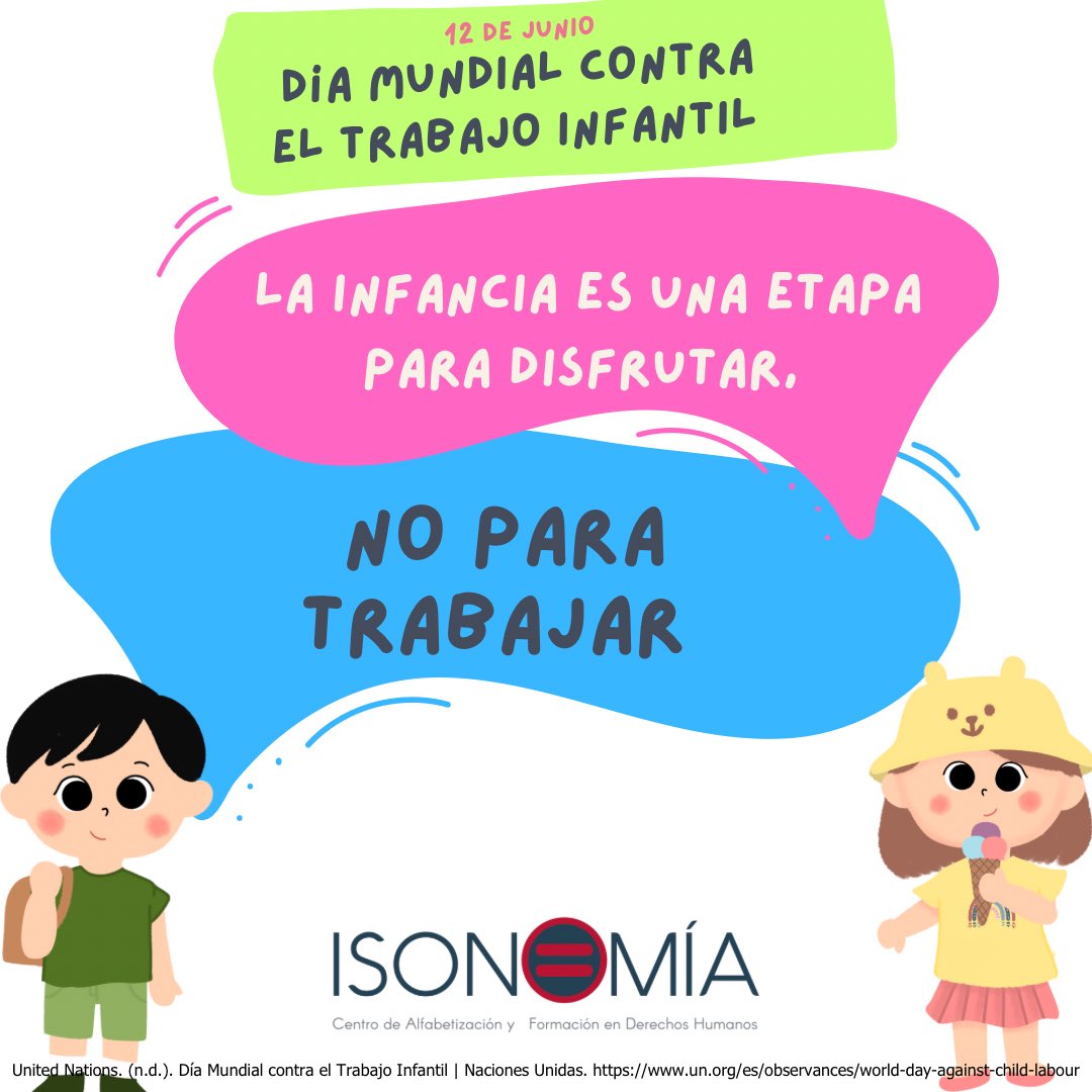 IsonomiaD's tweet photo. Día Mundial Contra el Trabajo Infantil. 

#noaltrabajoinfantil #ddhh #noaltrabajoinfantil🚫 https://t.co/Tc512TyQoR